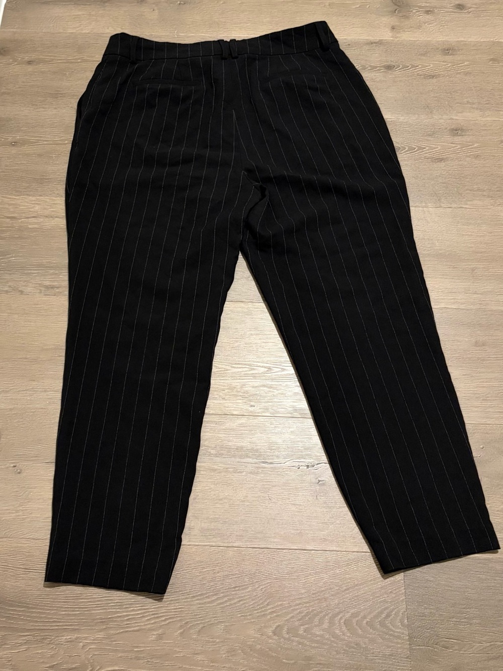 Men's Black Pinstripe Dress Pants